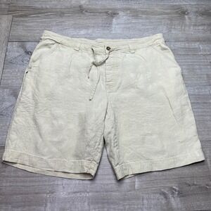 Baird McNutt‎ Shorts Mens 42 Beige 100% Linen Drawstring Casual Summer Murano